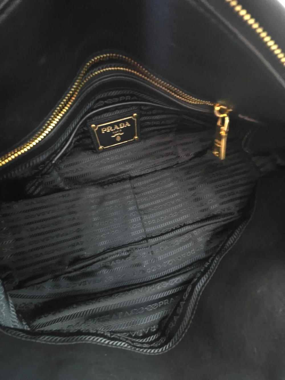 Prada Blue Tessuto Nylon & Soft Calfskin Leather Top Handle Bag